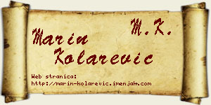 Marin Kolarević vizit kartica
